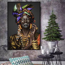 African Laughing Black Women Figure Canvas Painting National Style Wall Art Poster and Print Wall Pictures for Living Room Decor 2024 - buy cheap