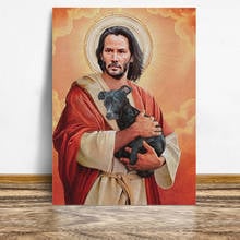 Keanu reeves meme jesus Poster Painting Wall Art Canvas For Living Room Home Bedroom Study Room Art Decoration Prints 2024 - buy cheap