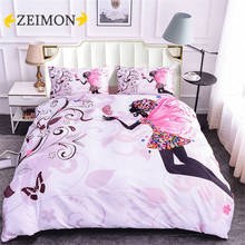 ZEIMON-Juego de cama en 3D con estampado de dibujos animados para niñas, funda nórdica, tamaño King, de poliéster 2024 - compra barato