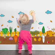 Shijuekongjian-pegatinas de pared de dibujos animados de verduras, calcomanías de pared de nubes DIY para habitaciones de niños, dormitorio de bebé, Decoración de casa de guardería 2024 - compra barato