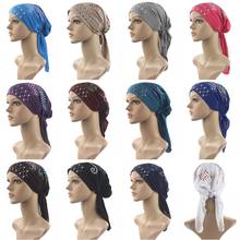 Muslim Pre Tied Sequin Headscarf Cap Wrap Scarf Islamic Hijab Jilbab Arab Women Ramadan Turban Beanie Hair Loss Chemo Bonnet Hat 2024 - buy cheap