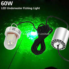 Luz LED de pesca nocturna subacuática, lámpara de muelle de calamar, COB, sumergible, 60w, DC12V-24V 2024 - compra barato