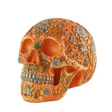 Резной резной череп из смолы крафт белый череп голова Хэллоуин украшение для вечеринки скульптура черепа украшение для дома 2024 - купить недорого