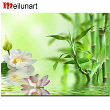 Lotus bamboo landscape diy diamond painting 5d full square round drill diamond embroidery sale needlework decoration AS0468 2024 - buy cheap
