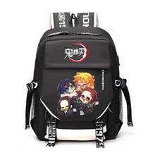 Unisex Anime Demon Slayer Kamado Tanjirou Nezuko Agatsuma Zenitsu Outdoor Travel Rucksack Casual Schoolbag Student Backpacks 2024 - buy cheap