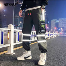 New Cargo Pants Men Multi-pocket Hip Hop Trousers For Men Style Casual Loose Mens Joggers With Side Pockets Spliced Reflective 2024 - buy cheap