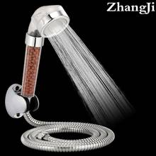 Zhang ji conjunto de cabeça de chuveiro anion com super filtro, conjunto de mangueira e suporte de chuveiro de aço inoxidável com alta pressão para economia de água e chuveirinho 2024 - compre barato