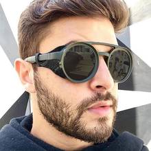 Vintage Double Mean Steampunk Sunglasses Men Round Plastic Frame Glasses Out Door Anti-Reflective Mirror Oversized Sunglasses 2024 - buy cheap