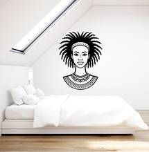 Aplique de pared de vinilo para mujer africana, pegatina artística de estilo étnico, mural interior para sala de estar, dormitorio, papel tapiz art deco para el hogar 2FZ37 2024 - compra barato