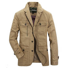 Blazer de estilo militar para hombre, chaqueta informal de algodón con múltiples bolsillos, talla grande 5XL, primavera y otoño 2024 - compra barato