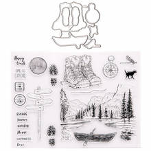 YINISE RUBBER STAMPING Clear Stamps AND DIES for Scrapbooking SEAL TRAVEL DIY PAPER Album Cards MAKING EMBOSSING Craft Supplies 2024 - buy cheap