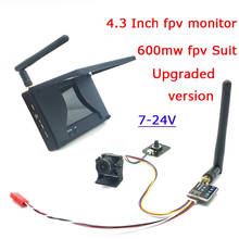 FPV монитор 5,8G 48CH 4,3 дюймов, встроенный аккумулятор, передатчик 5,8G 40CH и объектив 2,1 мм CMOS 1200TVL fpv камера для радиоуправляемого дрона 2024 - купить недорого
