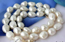 Collar de perlas barrocas blancas de agua dulce, joyería fina, 17 ", 9-12mm, envío gratis 2024 - compra barato