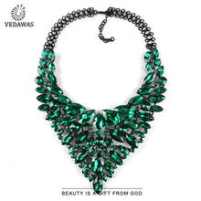 Vedawas-Collar con diamantes de imitación para mujer, joya nupcial de lujo con forma de V, Maxi Collar con estilo, Gargantilla, regalo de joyería 2024 - compra barato
