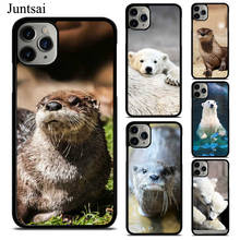 Funda de animales de nutria de osos polares para iPhone 12 Pro Max 13 mini XR X XS Max 11 Pro Max 5S 6S 8 7 Plus SE 2020 2024 - compra barato