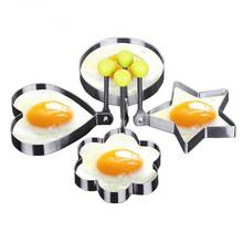 Molde de aço inoxidável para omelete, ovo frito e panqueca, formato redondo para ovos, omelete, frigideira, forno e cozinha 2024 - compre barato
