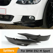 Carbon Fiber Front Splitters Flap Cupwings for BMW 3 Series E92 M Tech M Sport Bumper 2005-2009 Front Bumper Splitters Lip 2024 - buy cheap