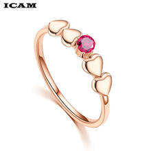 ICAM мода кристалл в форме сердца для свадьбы Кольца женские циркон обручальные кольца Гламурные ювелирные изделия 2024 - купить недорого
