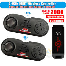 USB Wireless Handheld TV Stick Video Game Console Build In 2000 Classic Game 16BIT Mini Retro Controller AV Output Dual Player 2024 - buy cheap