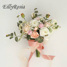 EillyRosia 2021 розовый кремовый Свадебный букет для подружки невесты красивый натуральный цветок деревенская свадебная фотография на открытом воздухе 2024 - купить недорого