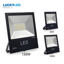Luckyled-refletor de led, 50w, 100w, 150w, 220v, 240v, para áreas externas, à prova d'água, ip66, de alumínio, lâmpada de parede 2024 - compre barato