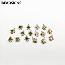 New arrival! 14x11mm 50pcs Copper/Cubic Zirconia Square connectors for Earrings parts,Accessories Earrings hand Made Jewelry DIY 2024 - buy cheap
