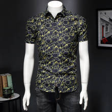 2020 Summer New Men's Printed Shirts Short Sleeved Casual Slim Beach Hawaiian Shirt Male Floral Streetwear Clothes chemise homme 2024 - buy cheap
