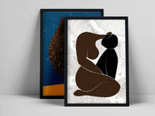 Abstract Silhouette of Mother and Daughter, Woman Figure Print, Female Body Wall Art, Minimalist Set 2 Prints, Minimaliat leaf 2024 - buy cheap