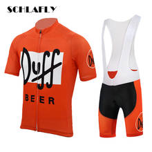 duff beer cycling set jersey orange retro summer short sleeve bike wear beer kit  jersey road jersey cycling clothing schlafly 2024 - buy cheap