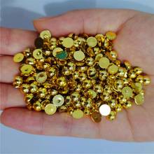 Diamantes de imitación semiredondos chapados en oro, cristal sin fijación por calor, accesorios para decoración de uñas 2024 - compra barato