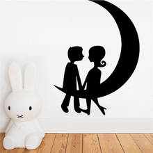 Boy Girl Moon Kissing Sticker for kids rooms decoration Vinyl girl Wall Sticker Cars Trucks Walls Laptop home Decal decor HY582 2024 - buy cheap