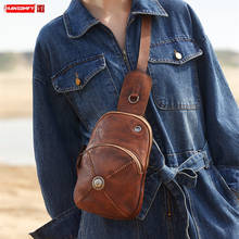 Retro Leather Chest Bag Women chest Bag Female Casual Messenger Bag Handmade Leather Small Chest Bags Pack 2022 New Original 2024 - buy cheap