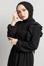 Frilled Summer Full Length Long Dress Ramadan muslim hijab dress women Abaya turkey Islamic clothing prayer 2024 - compre barato