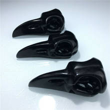 1PC Natural Obsidian Quartz Bird Skull Hand Carved Crystal Reiki Healing 2024 - buy cheap