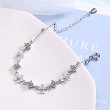 KOFSAC-pulsera de circonia rosa para mujer, brazalete de plata 925, joyería exquisita, regalos para el Día de San Valentín 2024 - compra barato