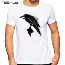 TEEHUB Men's New Fashion Shadow Raven Design Short Sleeve T-Shirt Cool Animal Printed Tops Hipster Tee Shirts 2024 - buy cheap