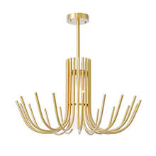 All copper postmodern creative minimalist chandelier light luxury art living room dining room bedroom hotel chandelier 2024 - buy cheap