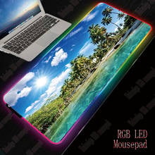 XGZ Sunshine Beach Palm Gaming RGB Large Mouse Pad Big Mouse Mat Computer Mousepad Led Backlight Surface Mause Pad Keyboard Mat 2024 - buy cheap