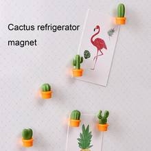 6Pcs Fridge Magnets Cute Plants Shape Sticker Kitchen Cactus Magnet Button Fridge Accessories 2024 - buy cheap