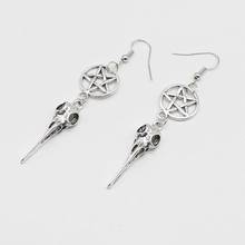 New bird skull earrings, gothic long earrings, five-pointed star earrings, crow skull earrings, Halloween gifts 2024 - buy cheap