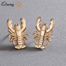 QIMING Gold Boho Big Lobster Stud Earrings For Women Cute Ocean Beach Sea Vintage Cute Earring Statement Jewelry Brincos 2024 - buy cheap
