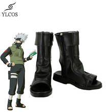 Anime Kakashi Cosplay Shoes Halloween Party Black Leather Boots Custom Made 2024 - buy cheap