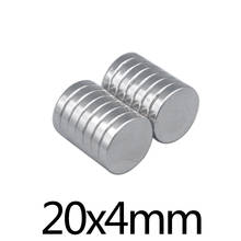 Ímãs de neodímio permanentes redondos n35, ímãs de 20x4mm magnéticos fortes 20*4mm, 10/peças 2024 - compre barato