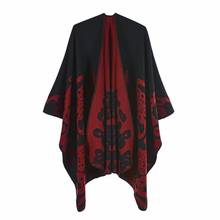 Luxury Brand Ponchos coat 2020 Cashmere Scarves Women Winter Warm Shawls and Wraps Pashmina Thick Capes blanket Femme Scarf 2024 - buy cheap