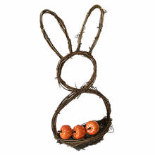 Christmas Rattan DIY Craft Natural Twig Grapevine Rabbit Shaped Garland Hanging Wreaths Easter Shop Window Door Decoration 2024 - buy cheap