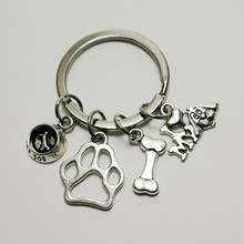 I Love My Dog Keychain Pet Footprint Dog Tray Pet Bowl Bone Keychain Pet Lovers Jewelry 2024 - buy cheap