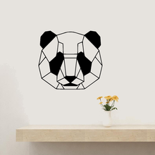 Calcomanía de arte de pared de Panda con geometría bonita, pegatinas de pared, Material de vinilo para habitación de niños, decoración de fiesta en el hogar, papel tapiz extraíble 2024 - compra barato