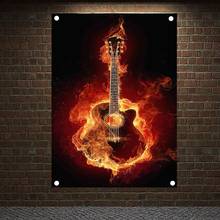 Nostalgic Rock Band Canvas Painting Music Cafe Bar Poster Retro Banners Wall Decor Rock Is Not Dead Wall Sticker Tapestry A6 2024 - buy cheap