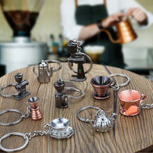 Llavero creativo de cafetera Barista, accesorios para café expreso, regalo 2024 - compra barato