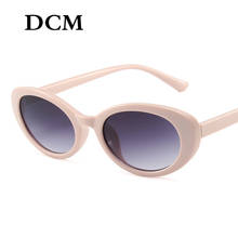 DCM Vintage Oval Sunglasses Women Brand Designer Small Frame Sun Glasses Female Retro Black Pink Round Eyewear UV400 2024 - buy cheap